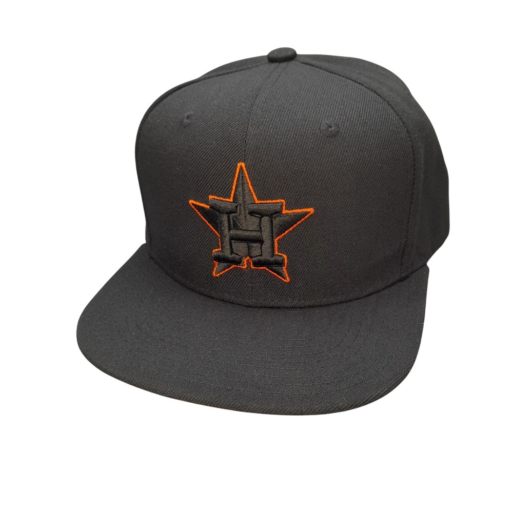 Mitchell & Ness Houston Astros Snapback Hat Black Orange 50th Anniversary Patch
